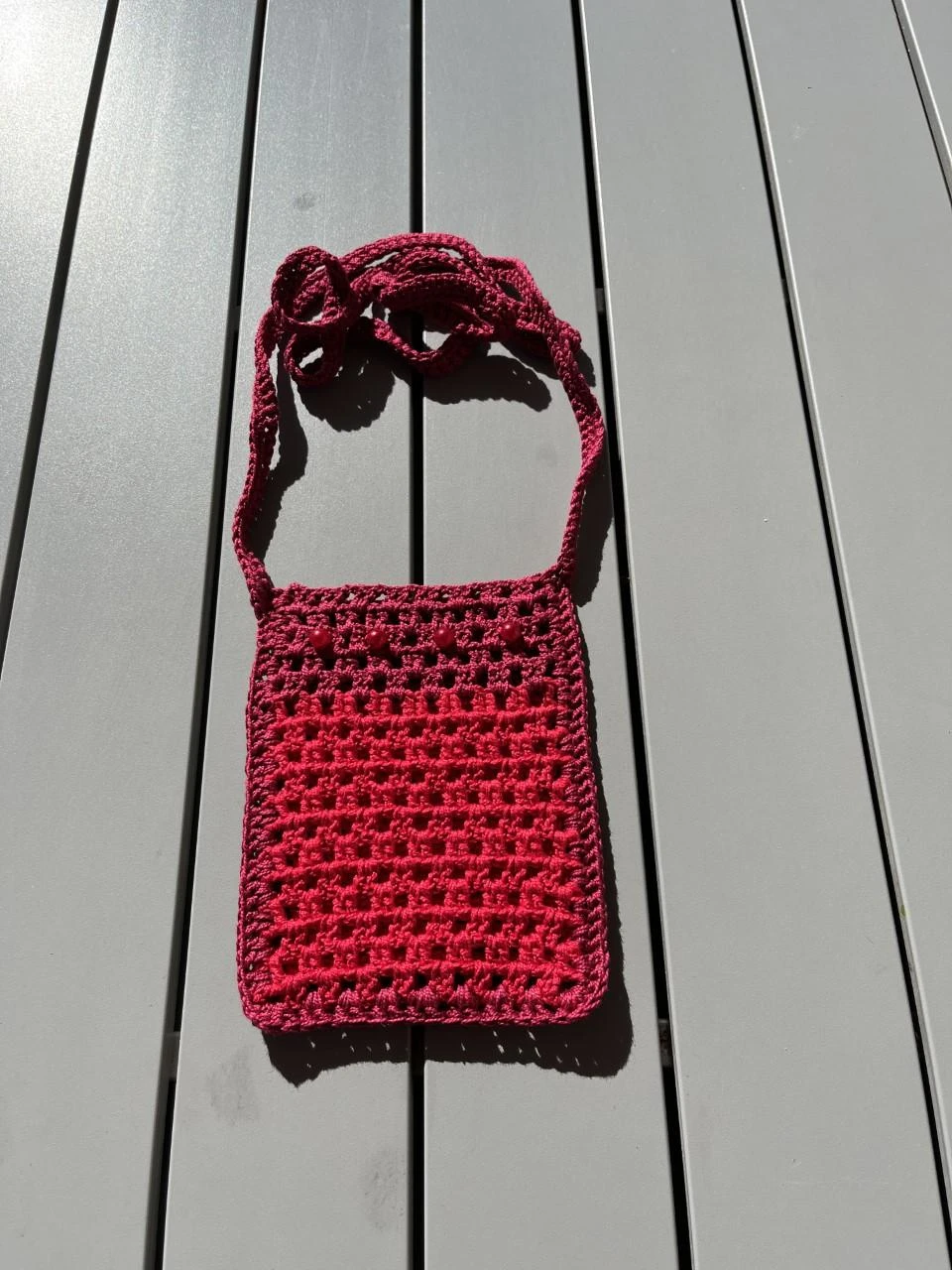 Sac bag Tasche bolsa tas mála borsa Bandoulière 1 m 40 18 x 13 cm Coton Rouge Bo
